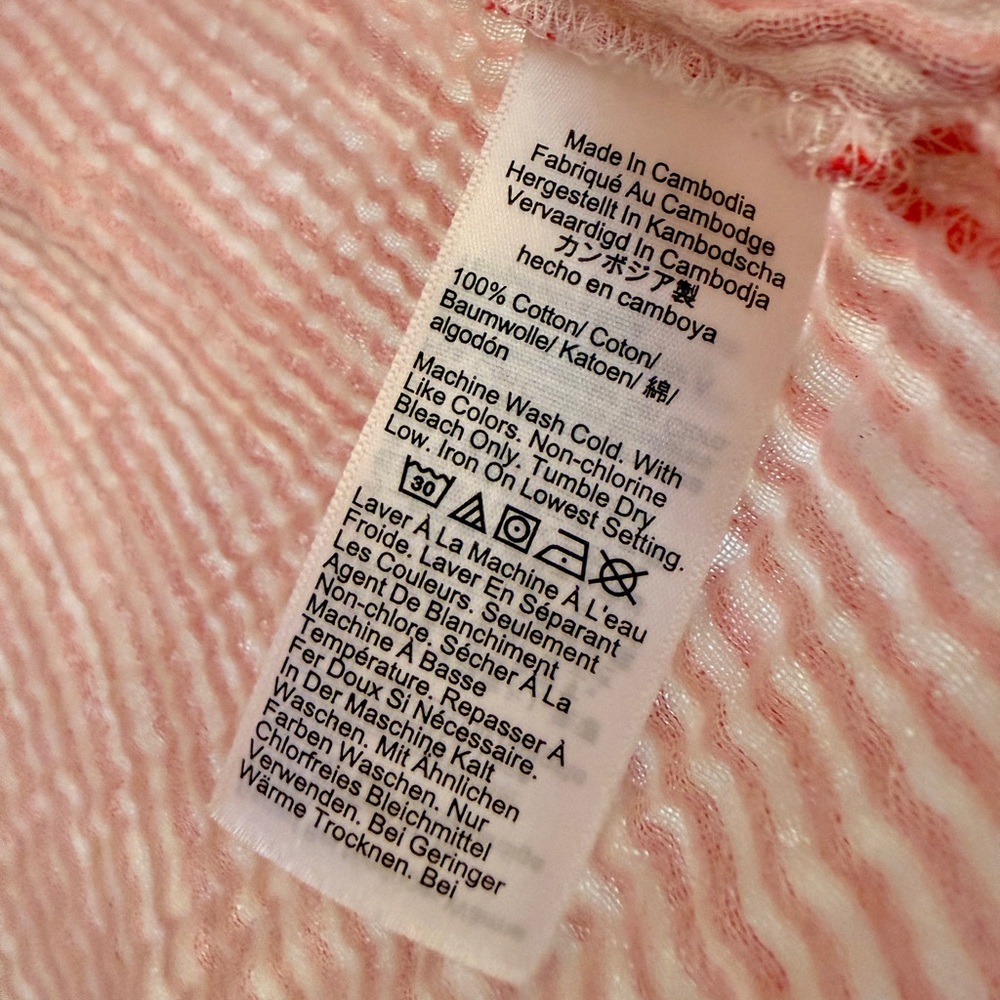 J Crew puffed sleeve Henley in striped gauze, XS - Picture 8 of 8